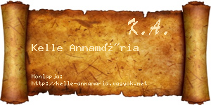 Kelle Annamária névjegykártya
